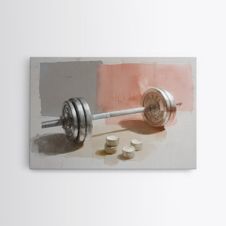 Barbell Plate Study Framed Canvas Print, Fitness Studio Art, Minimalist Art Print, Gym Decor, Fine Art, Motion, Home Decor, FSA-3x2-92