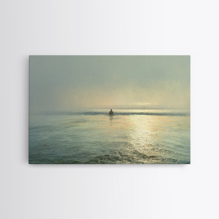 Swimmer Emerging Through Water Texture Canvas Print, Fitness Studio Art, Digital Art Print, Gym Decor, Abstract Art, Motion, FSA-3x2-94