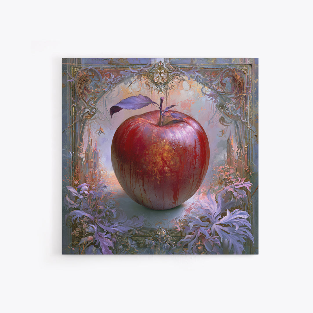 Enchanted Apple with Deep Red Shine Canvas Print, Fairy Tale Art, Art Print, Living Room Decor, Storybook, Nursery Art, FTA-1x1-20