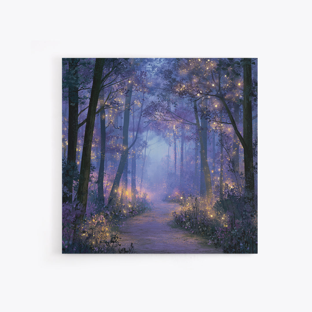 Enchanted Forest Path Glowing Canvas Print, Fairy Tale Art, Room Decor, Living Room Decor, Fine Art, Storybook, Original Art, FTA-1x1-49
