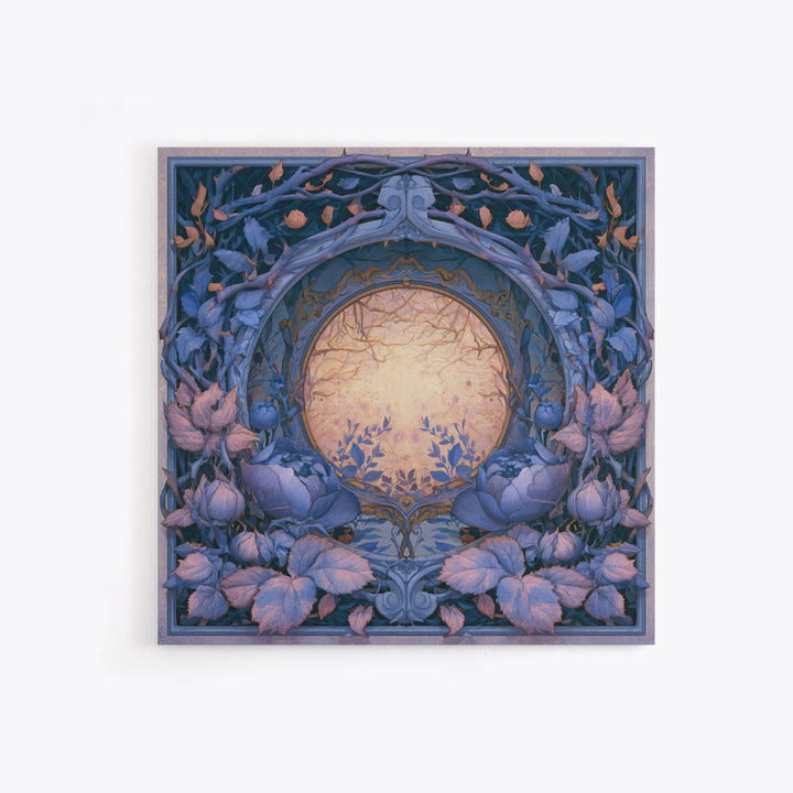 Magic Mirror Framed by Vines and Thorns Framed Canvas Print, Fairy Tale Art, Boho Decor, Living Room Decor, Oil Painting, FTA-1x1-61