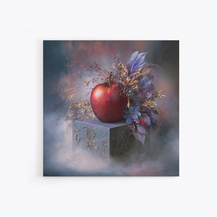 Enchanted Apple with Deep Red Shine Canvas Print, Fairy Tale Art, Fairy Art, Living Room Decor, Fine Art, Storybook, FTA-1x1-92