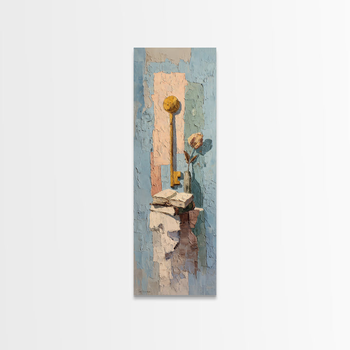 Glass Slipper Still Life Canvas Print, Fairy Tale Art, Neutral Decor, Living Room Decor, Fine Art, Storybook, Home Decor, FTA-1x3-18
