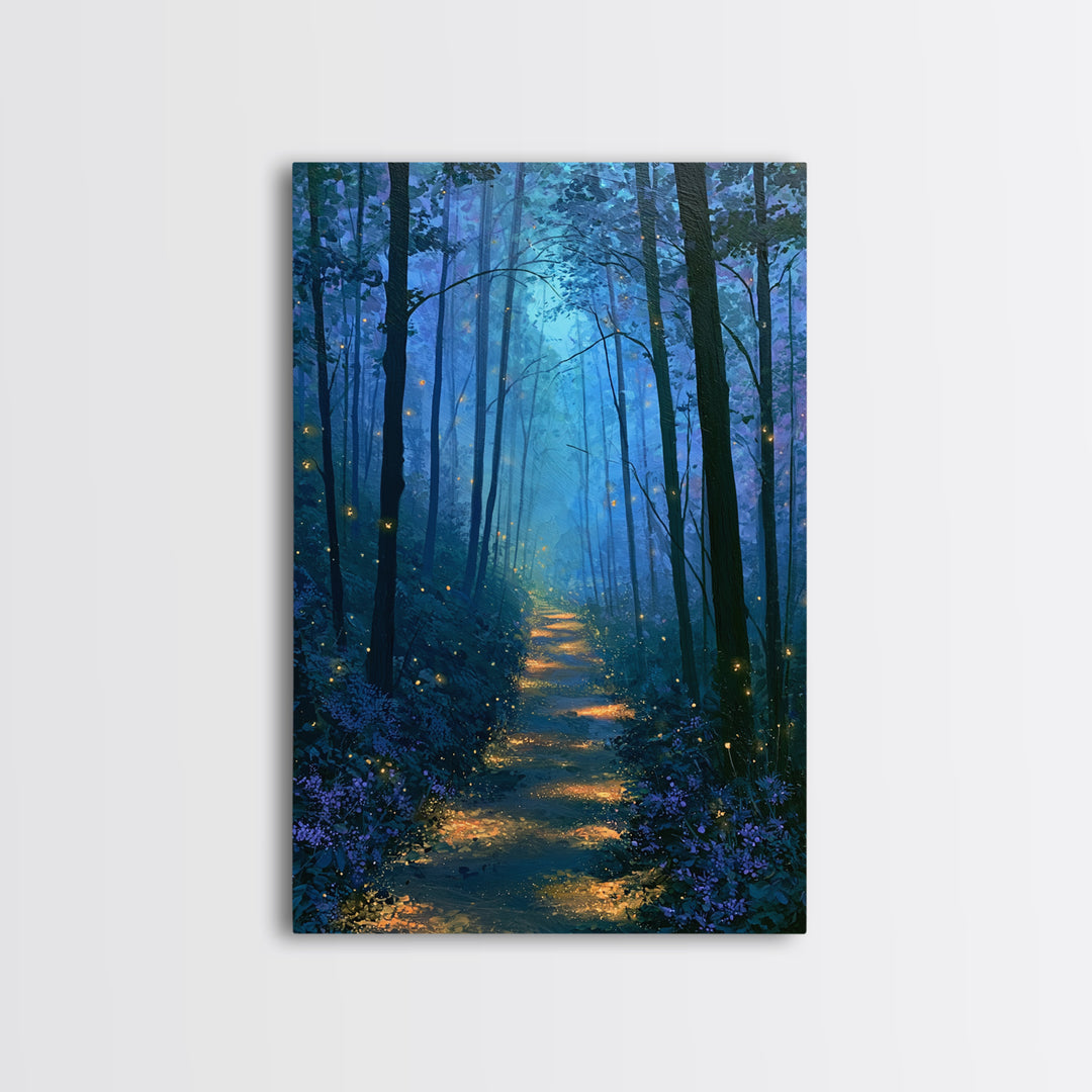 Enchanted Forest Path Glowing Canvas Print, Fairy Tale Art, Princess Wall Art, Living Room Decor, Fine Art, Storybook, FTA-2x3-57