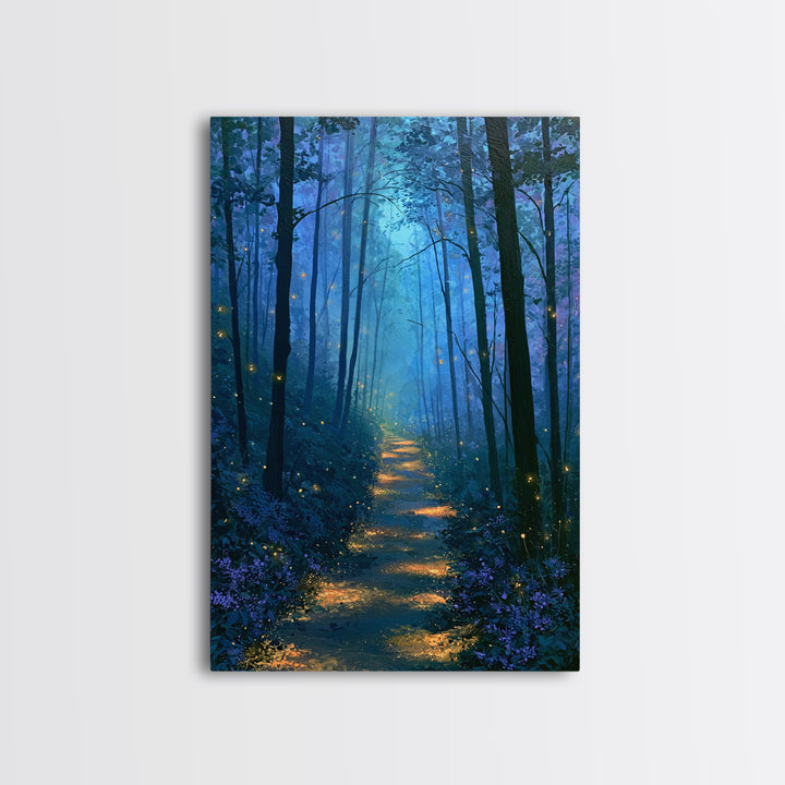 Enchanted Forest Path Glowing Canvas Print, Fairy Tale Art, Princess Wall Art, Living Room Decor, Fine Art, Storybook, FTA-2x3-57