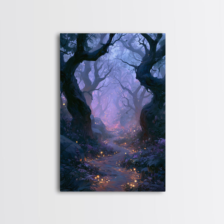 Enchanted Forest Path Glowing Canvas Print, Fairy Tale Art, Princess Wall Art, Living Room Decor, Fine Art, Storybook, FTA-2x3-81