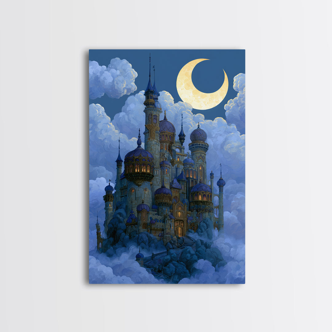 Storybook Castle on a Misty Hill Canvas Print, Fairy Tale Art, Canvas Wall Art, Living Room Decor, Fine Art, Storybook, FTA-2x3-82