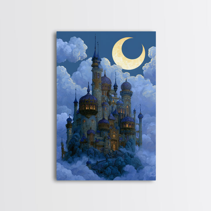 Storybook Castle on a Misty Hill Canvas Print, Fairy Tale Art, Canvas Wall Art, Living Room Decor, Fine Art, Storybook, FTA-2x3-82