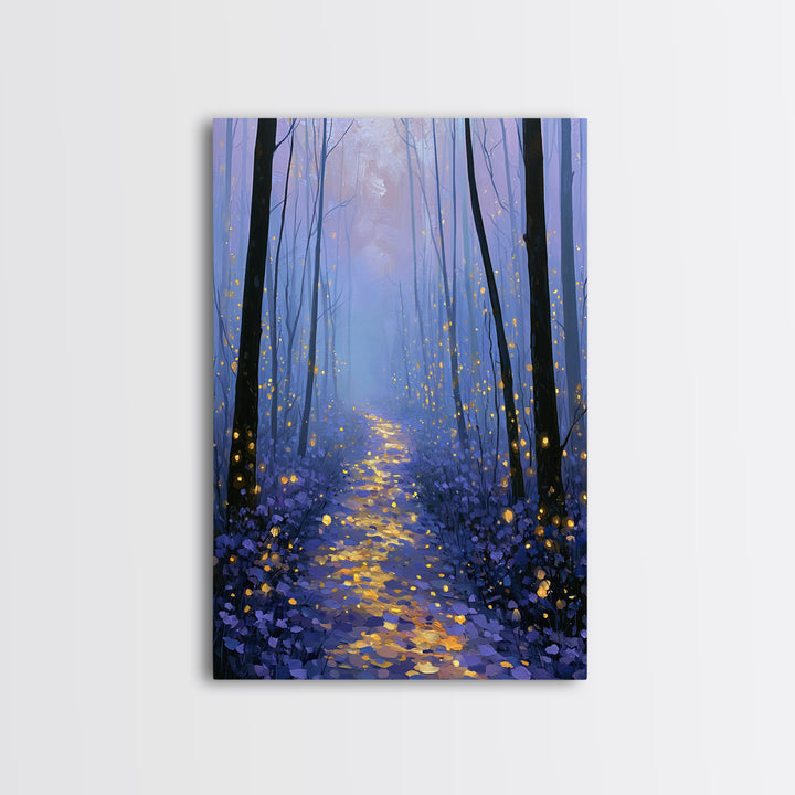 Enchanted Forest Path Glowing Canvas Print, Fairy Tale Art, Art Nouveau, Living Room Decor, Fine Art, Storybook, Dark Art, FTA-2x3-9