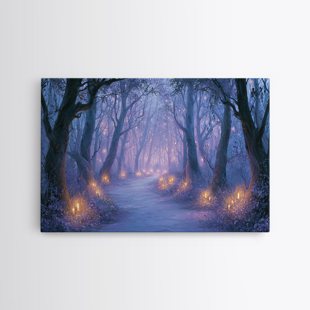 Enchanted Forest Path Glowing Canvas Print, Fairy Tale Art, Modern Decor, Living Room Decor, Fine Art, Storybook, Wall Decor, FTA-3x2-53