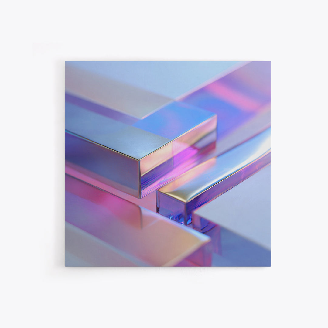 Smooth Titanium Shapes Canvas Print, Futuristic Art, Modern Wall Art, Living Room Decor, Abstract Art, Future, Victorian Decor, FUT-1x1-23