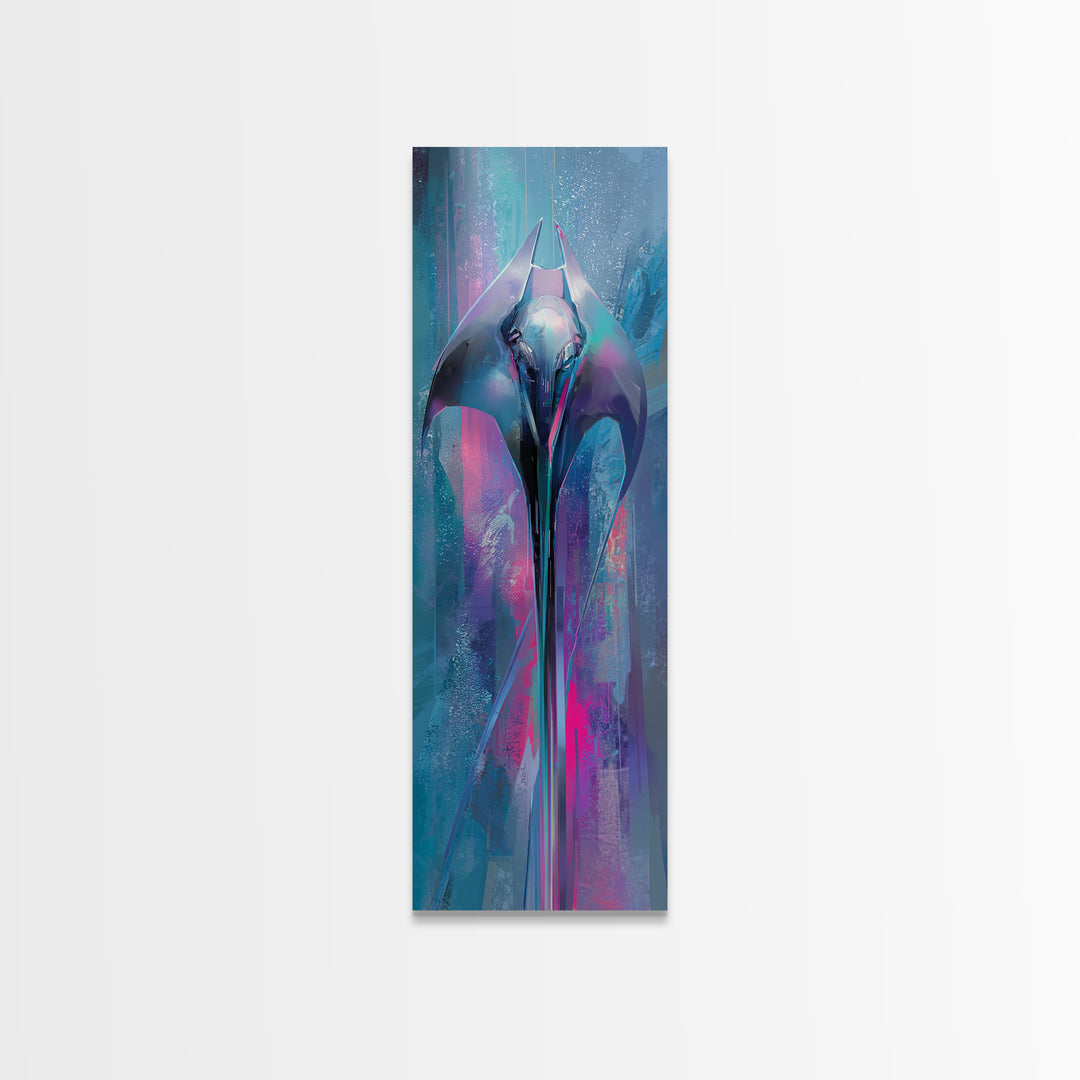 Future Ocean Lab Framed Canvas Print, Futuristic Art, Modern Wall Decor, Living Room Decor, Fine Art, Future, Home Decor, FUT-1x3-3