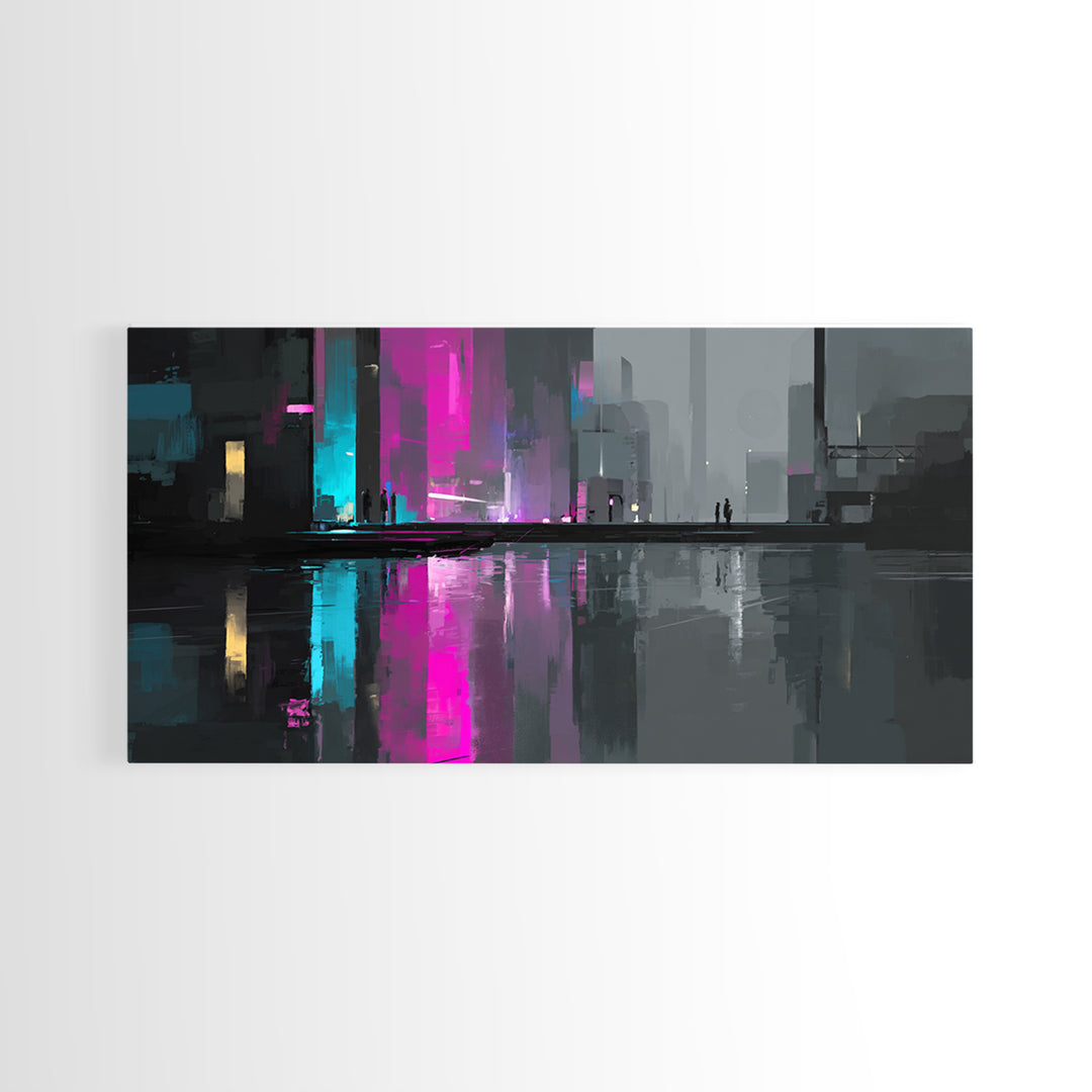 Smooth Titanium Shapes Framed Canvas Print, Futuristic Art, Unique Wall Art, Living Room Decor, Fine Art, Future, FUT-2x1-43
