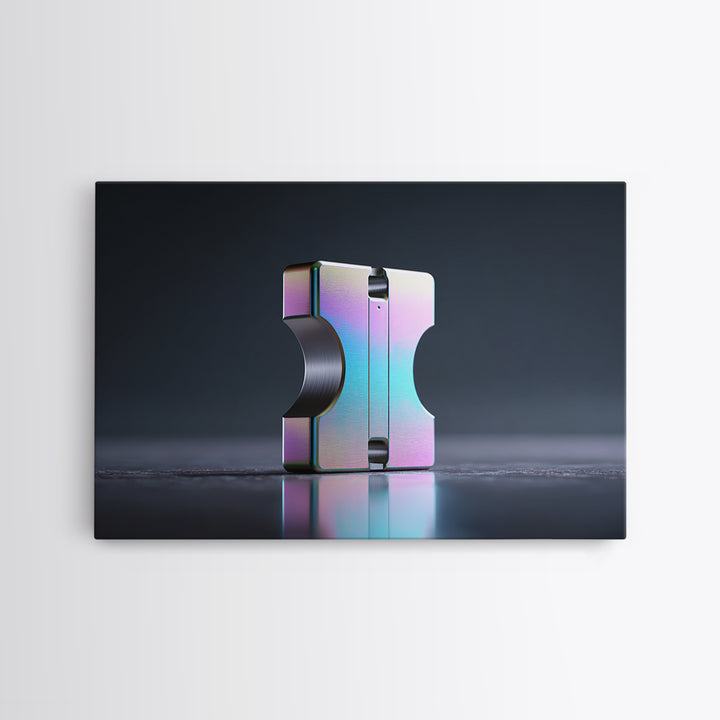 Smooth Titanium Shapes Framed Canvas Print, Futuristic Art, Printable Art, Living Room Decor, Future, Digital Art Print, FUT-3x2-27