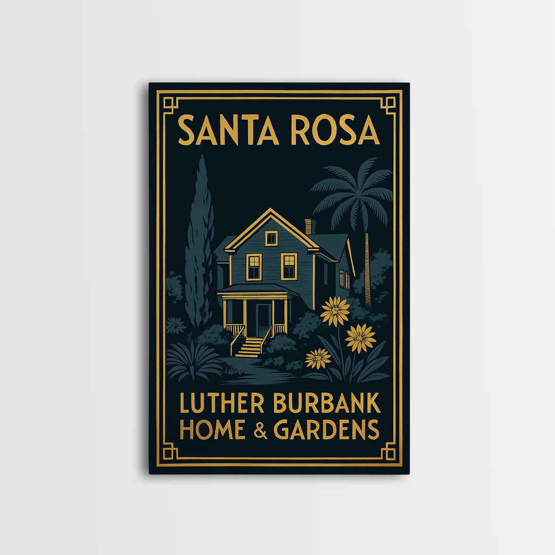 Santa Rosa Travel Poster, Canvas Print, Black Gold City Wall Art, Santa Rosa Art Print, Living Room Wall Art, Travel Poster Set