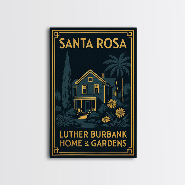 Santa Rosa Travel Poster, Canvas Print, Black Gold City Wall Art, Santa Rosa Art Print, Living Room Wall Art, Travel Poster Set