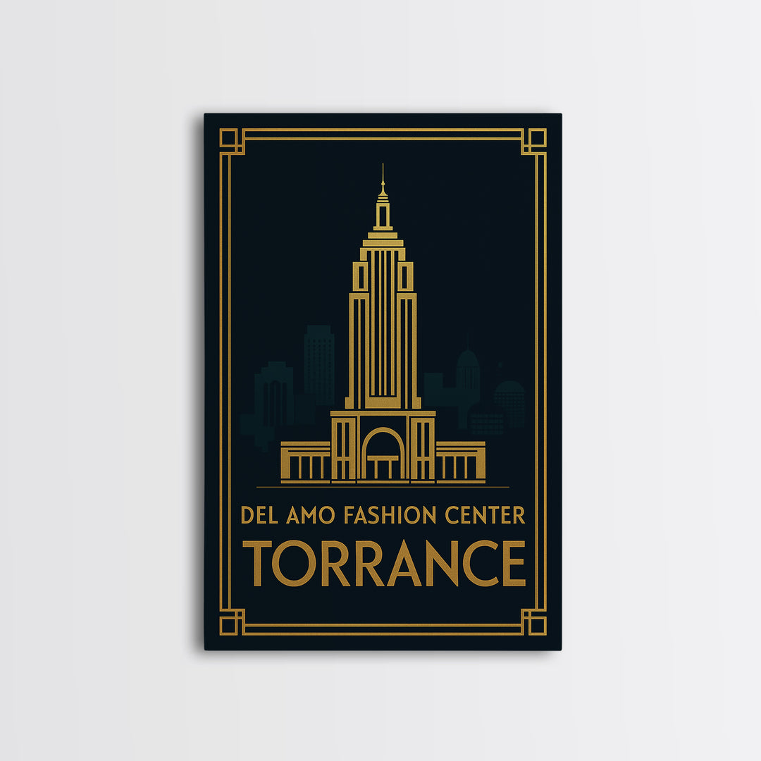Torrance California Travel Poster, Canvas Print, Luxury Art Deco Poster, Torrance City Art, Wall Decor, Fine Art Print, Travel Art Print