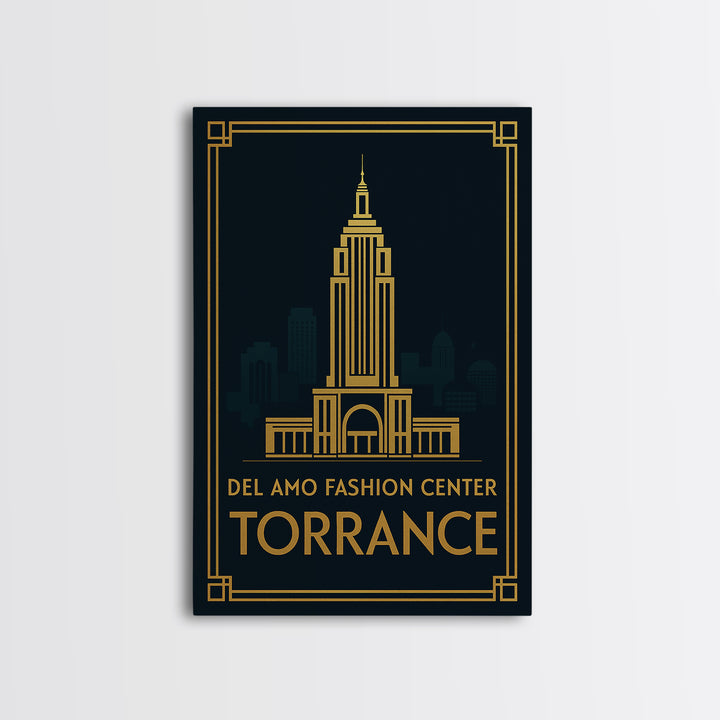 Torrance California Travel Poster, Canvas Print, Luxury Art Deco Poster, Torrance City Art, Wall Decor, Fine Art Print, Travel Art Print