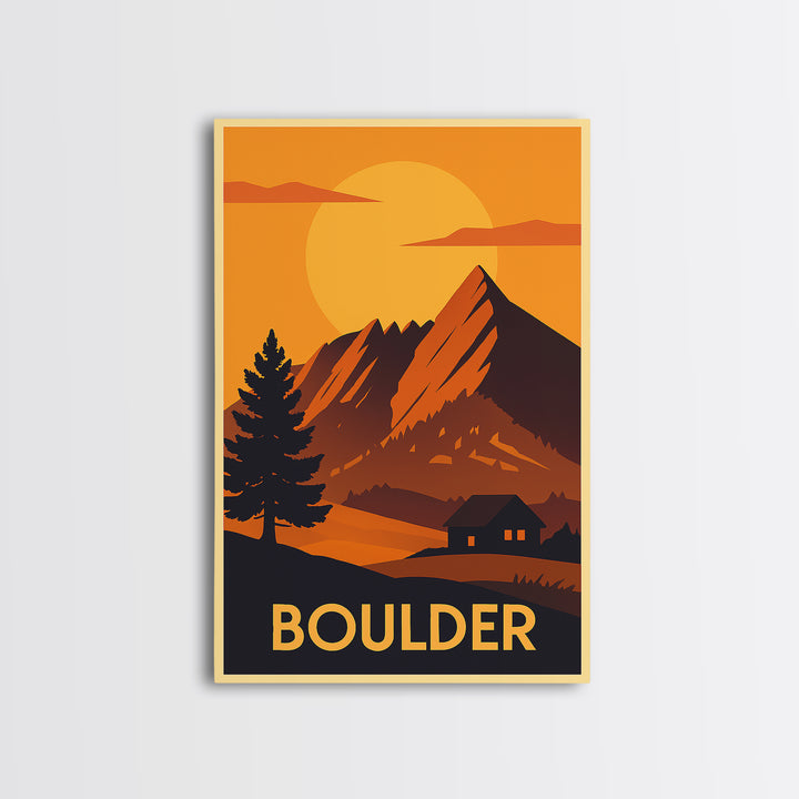 Boulder Travel Poster, Canvas Print, Golden Travel Poster Art, Boulder Wall Art, Travel Poster Set, Travel Poster Art, Gift For Travelers