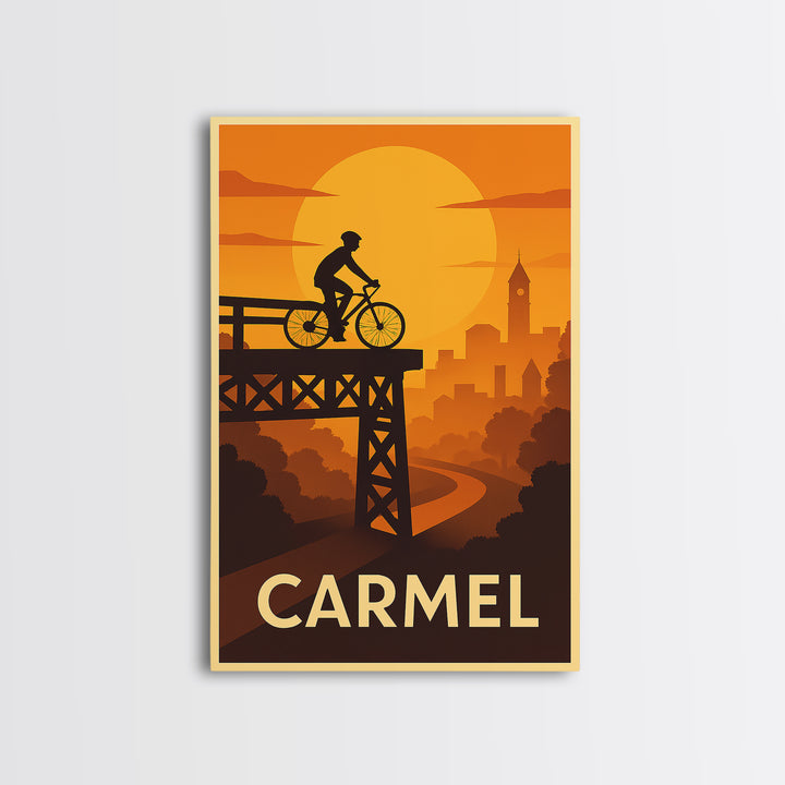 Carmel Travel Poster, Canvas Print, Golden Travel Poster Art, Carmel Poster Print, Travel Art Print, Mid Century Wall Art, Wanderlust Decor