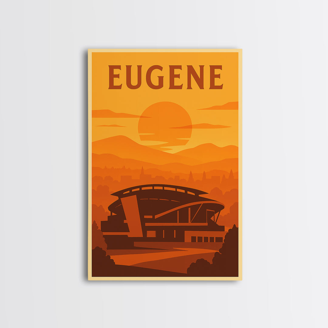 Eugene Oregon Travel Poster, Canvas Print, Vintage Deco Wall Art, Eugene Art Print, Gift For Travelers, Travel Poster Set, Travel Wall Art