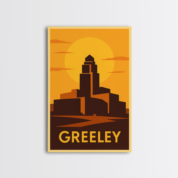 Greeley Travel Poster, Canvas Print, Golden Travel Poster Art, Greeley Wall Art, Vintage Travel Print, Travel Art Print, City Art Print
