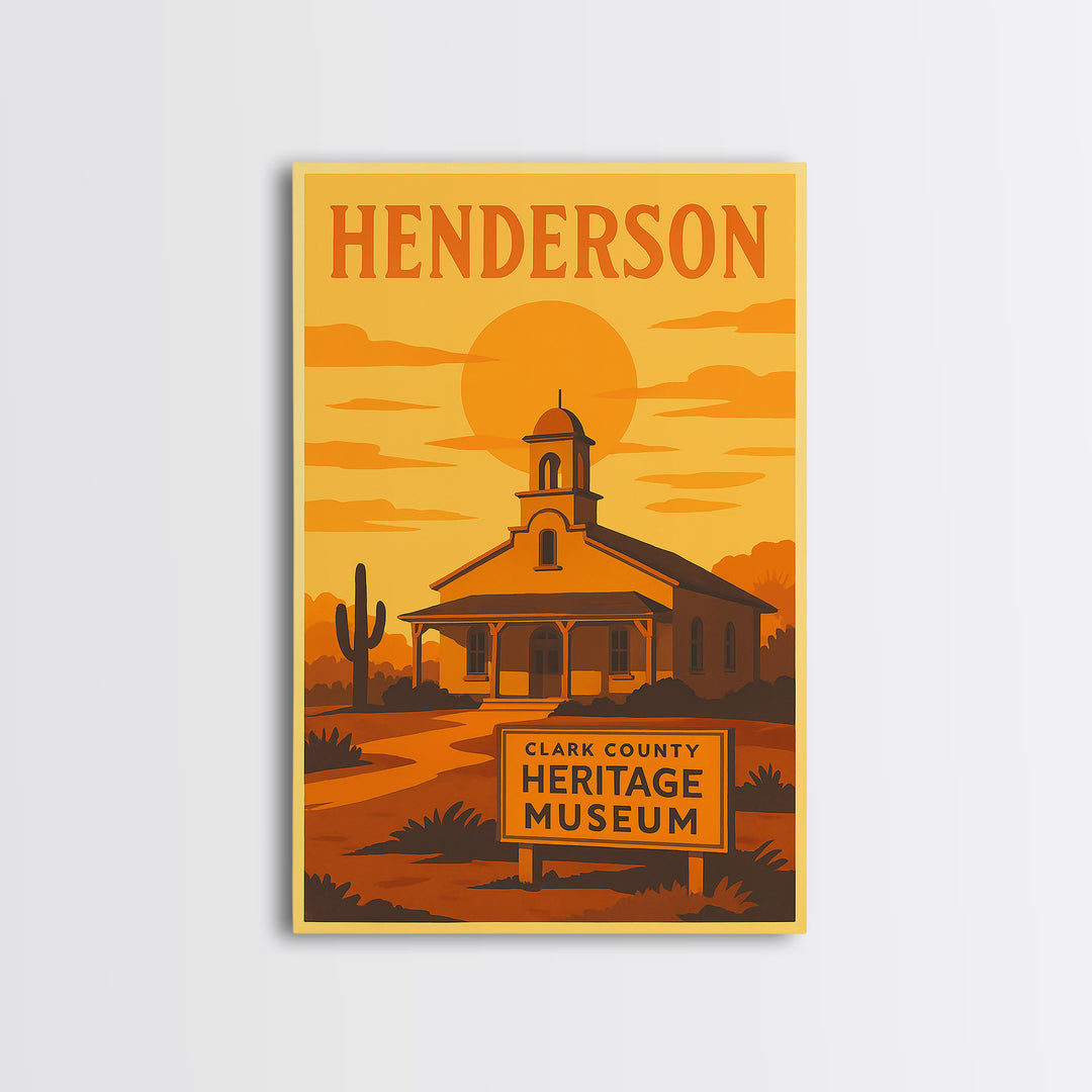 Henderson Nevada Travel Poster, Canvas Print, Golden Poster Art, Henderson Poster Print, Retro Travel Print, City Art Print, City Poster