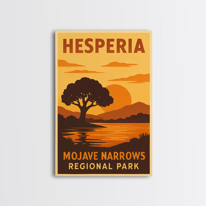 Hesperia California Travel Poster, Framed Canvas Print, Gold Art Deco Poster Art, Hesperia Travel Art, Travel Poster Set, Travel Art Print