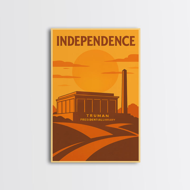 Independence Missouri Travel Poster, Canvas Print, Vintage Deco Wall Art, Independence Travel Art, Retro Travel Print, City Illustration