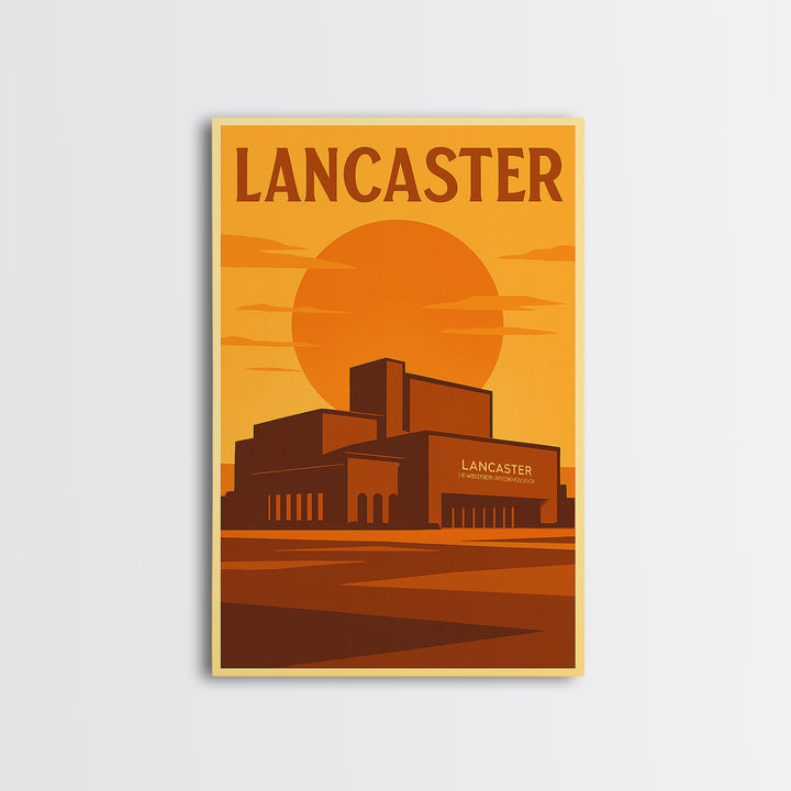 Lancaster California Travel Poster, Canvas Print, Warm Sunset Silhouette Art, Lancaster Wall Art, Travel Wall Art, Travel Poster Set