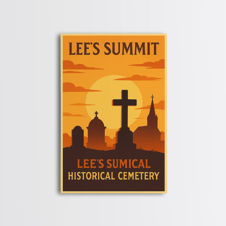 Lee'S Summit Missouri Travel Poster, Canvas Print, Warm Sunset Silhouette Art, Lee'S Summit Poster Print, Living Room Wall Art, Home Decor