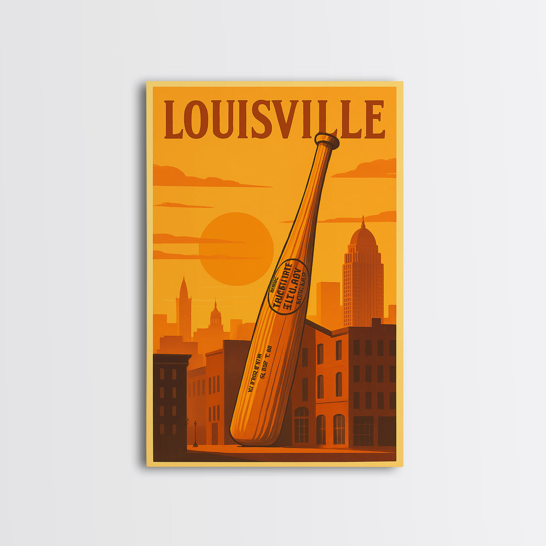 Louisville Kentucky Travel Poster, Canvas Print, Gold Art Deco Poster Art, Louisville Art Print, Travel Wall Decor, Wall Decor, Home Decor