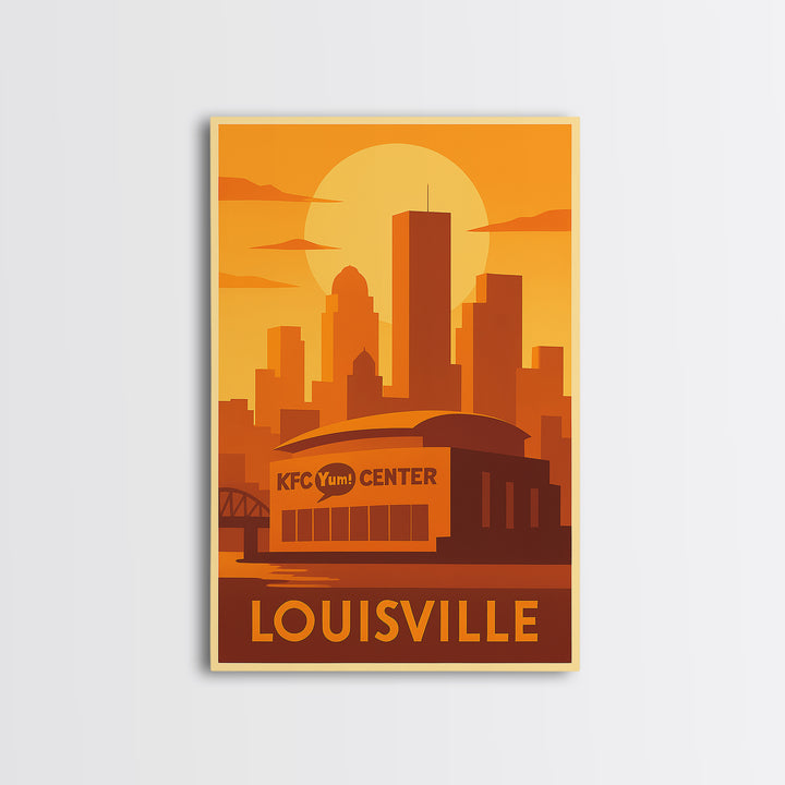 Louisville Travel Poster, Framed Canvas Print, Vintage Deco Wall Art, Louisville Travel Art, Travel Wall Art, Living Room Wall Art