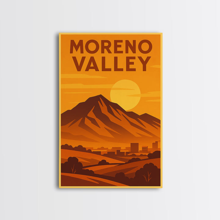 Moreno Valley California Travel Poster, Canvas Print, Gold Art Deco Poster Art, Moreno Valley Travel Art, Travel Poster Set, Wall Decor