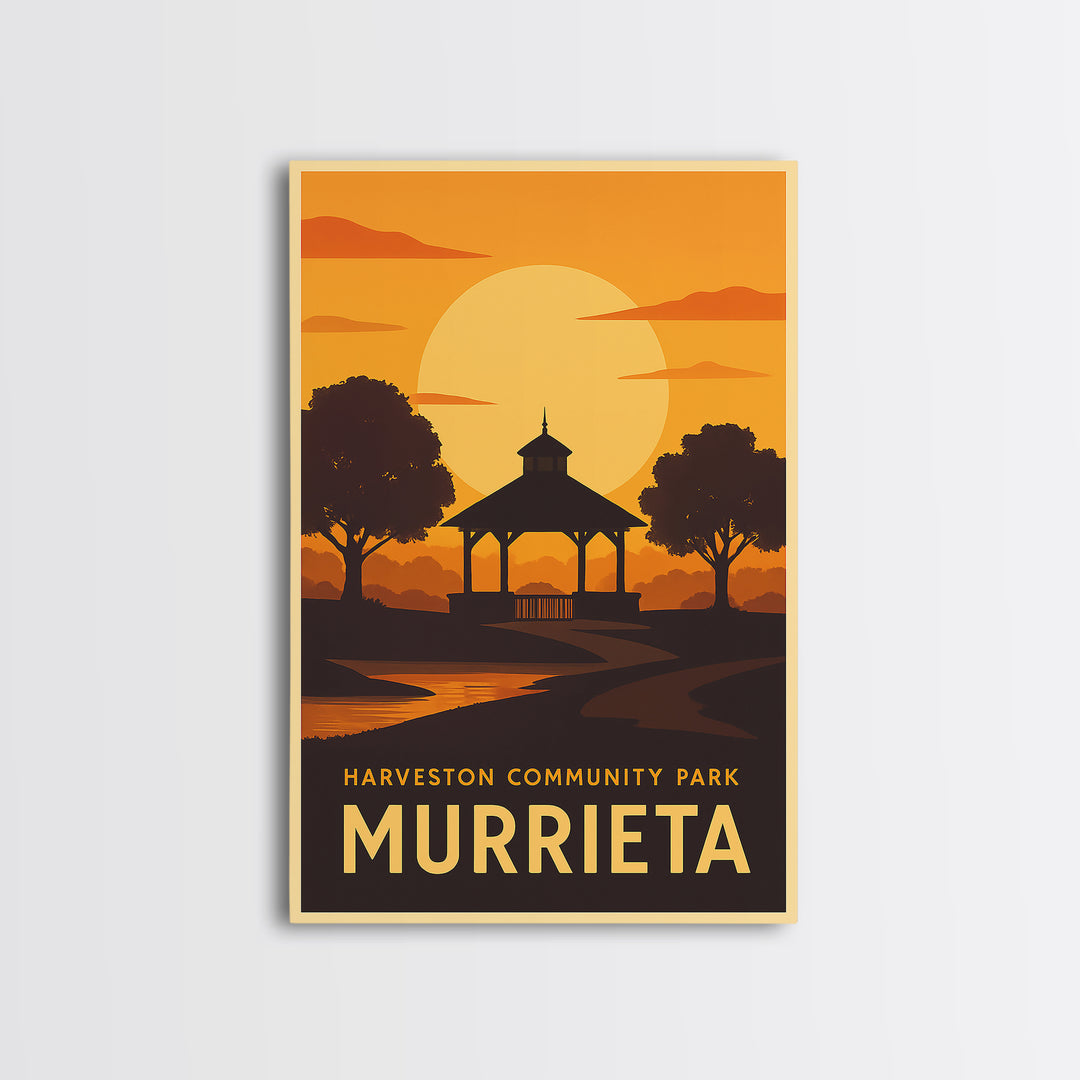Murrieta Travel Poster, Canvas Print, Golden Travel Poster Art, Murrieta Wall Art, Travel Art Print, Retro Travel Print, Travel Wall Decor
