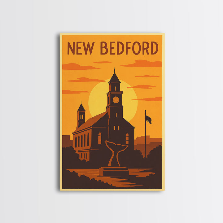 New Bedford Massachusetts Travel Poster, Canvas Print, Gold Art Deco Poster Art, New Bedford City Art, Travel Poster Set, City Poster