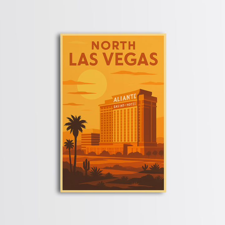 North Las Vegas Nevada Travel Poster, Canvas Print, Vintage Deco Wall Art, North Las Vegas Wall Art, Travel Art Print, Fine Art Print