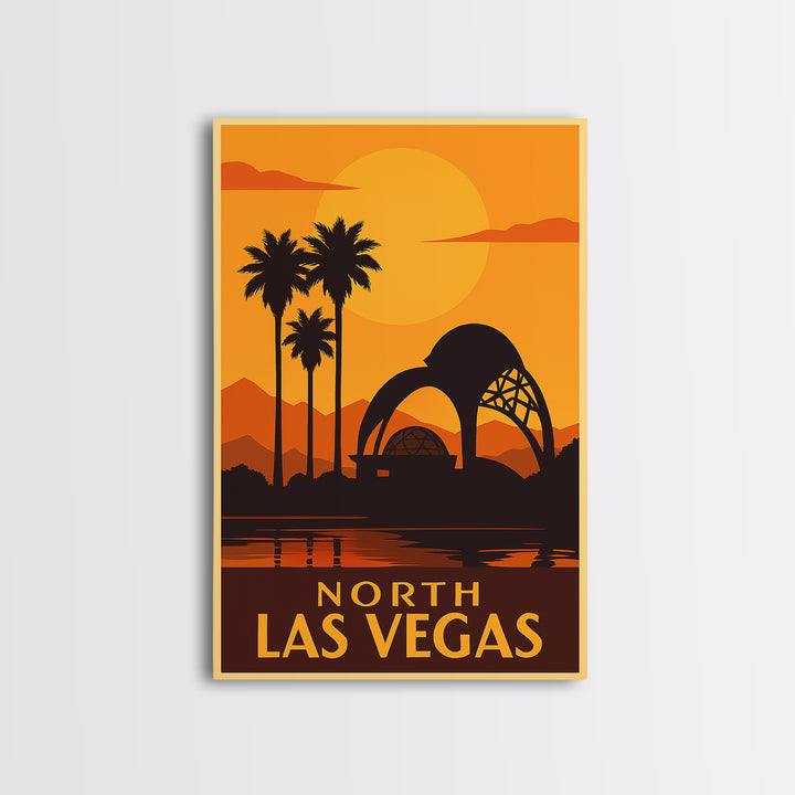 North Las Vegas Travel Poster, Canvas Print, Golden Travel Poster Art, North Las Vegas City Art, Travel Poster Set, Wanderlust Decor