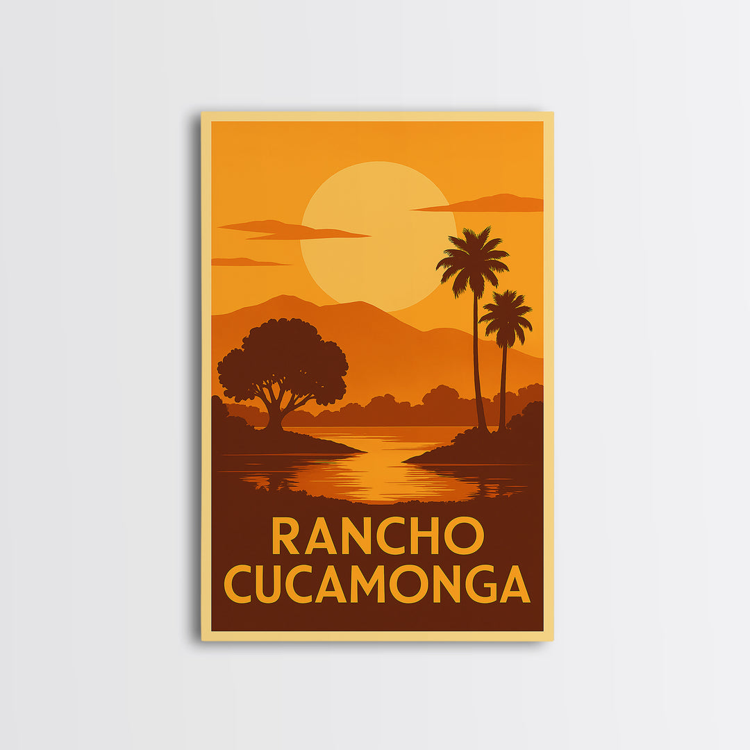 Rancho Cucamonga Travel Poster, Canvas Print, Gold Art Deco Poster Art, Rancho Cucamonga Wall Art, Travel Wall Decor, Home Office Decor