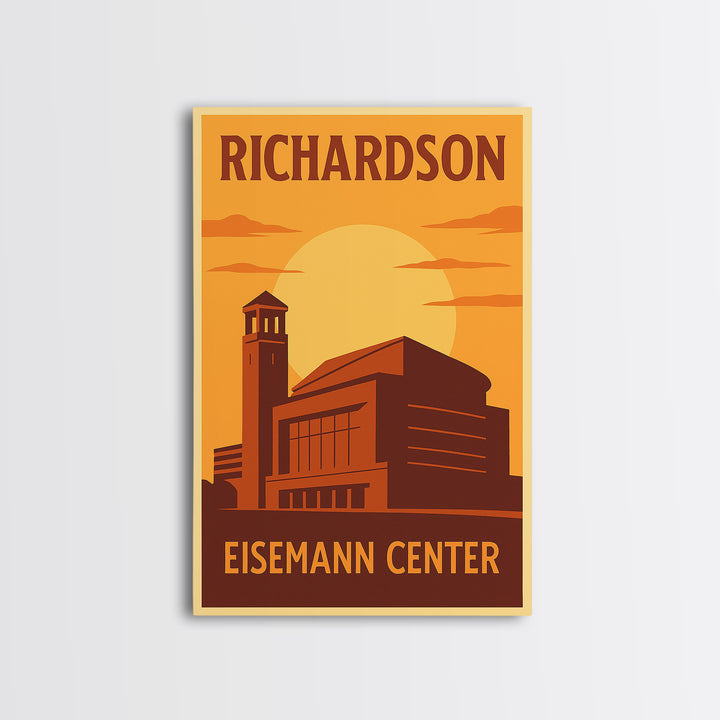 Richardson Texas Travel Poster, Canvas Print, Vintage Deco Wall Art, Richardson City Art, Gift For Travelers, Travel Print, Poster Art