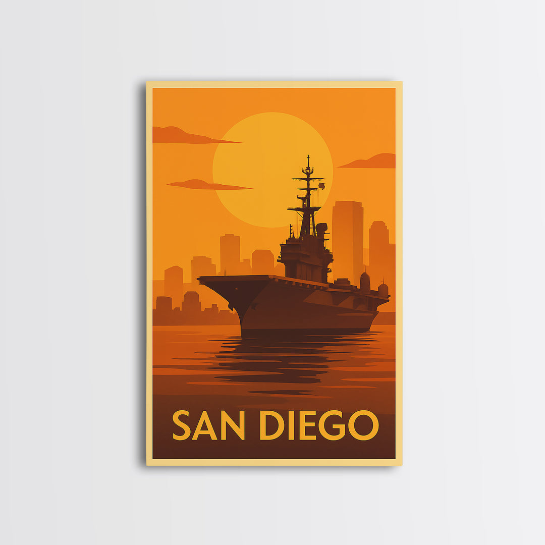 San Diego Travel Poster, Canvas Print, Gold Art Deco Poster Art, San Diego Wall Art, Fine Art Print, Vintage City Poster, City Art Print