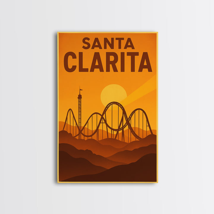 Santa Clarita California Travel Poster, Canvas Print, Golden Poster Art, Santa Clarita Travel Art, Vintage Travel Art, Vintage City Art