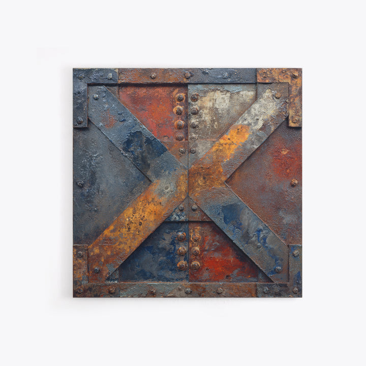 Steel and Rust Texture Abstract Panel Canvas Print, Garage Art, Car Poster, Garage Decor, Abstract Art, Motor, Game Room Art, GAR-1x1-23