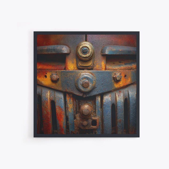 Pickup Truck in Dusty Sunset Light Framed Canvas Print, Garage Art, Tattoo Art, Garage Decor, Oil Painting, Motor, GAR-1x1-61