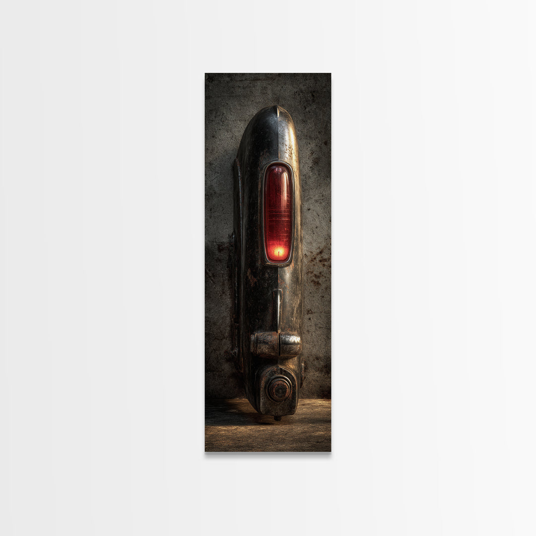 Classic Car Tail Lights Glowing at Dusk Canvas Print, Garage Art, Game Room Decor, Garage Decor, Fine Art, Motor, Gallery Decor, GAR-1x3-100