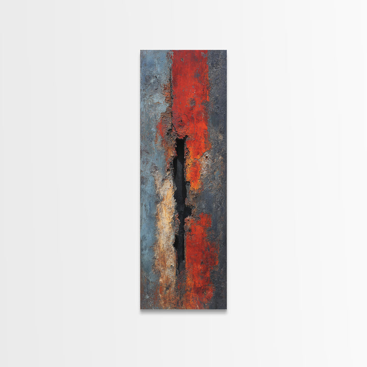 Steel and Rust Texture Abstract Panel Canvas Print, Garage Art, Fall Wall Art, Garage Decor, Fine Art, Motor, Sports Posters, GAR-1x3-11