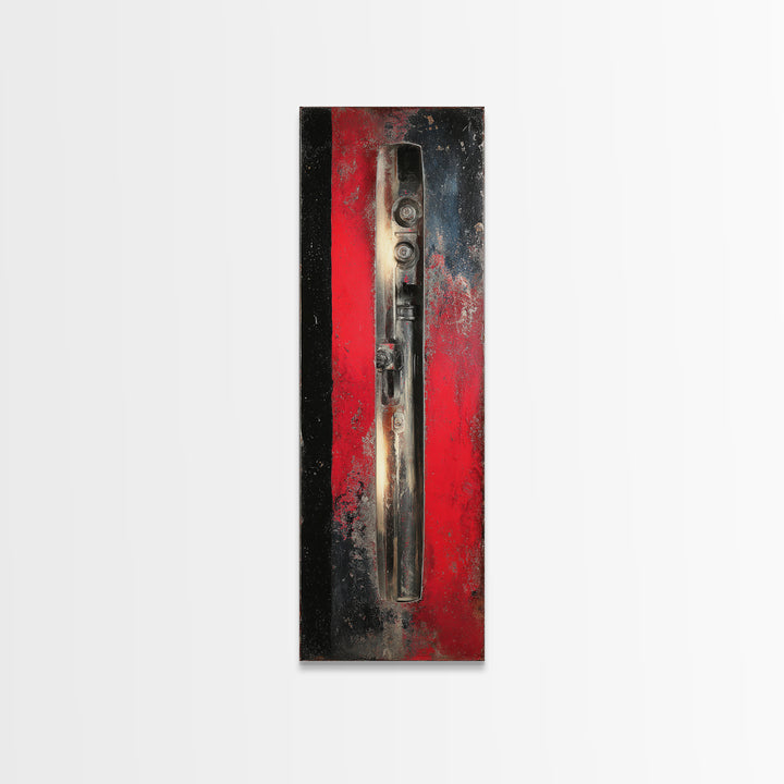 Black and Red Racing Stripe Abstraction Canvas Print, Garage Art, Wall Art, Garage Decor, Abstract Art, Motor, Fall Wall Art, GAR-1x3-48