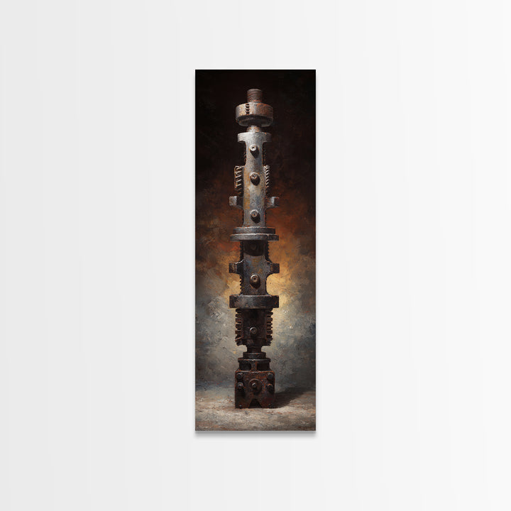 Camshaft and Gears Industrial Still Life Framed Canvas Print, Garage Art, Game Room Art, Garage Decor, Fine Art, Motor, GAR-1x3-75