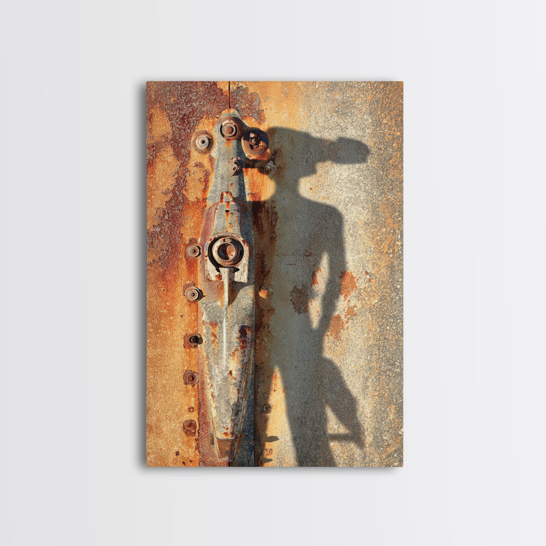 Desert Highway with Muscle Car Silhouette Framed Canvas Print, Garage Art, Canvas Wall Art, Garage Decor, Fine Art, Motor, GAR-2x3-53