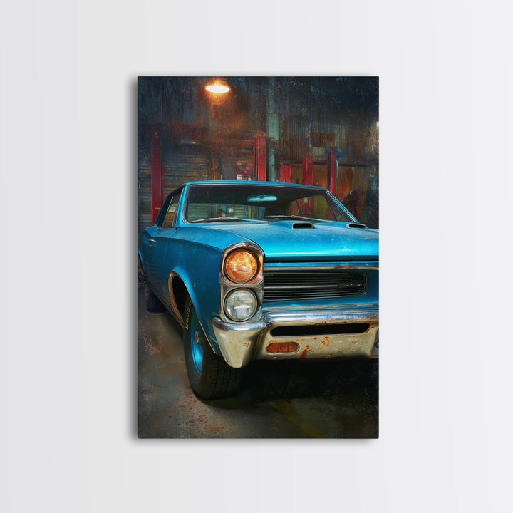 Classic Muscle Car Front Grill Canvas Print, Garage Art, Man Cave Decor, Garage Decor, Oil Painting, Motor, Garage Art Poster, GAR-2x3-57